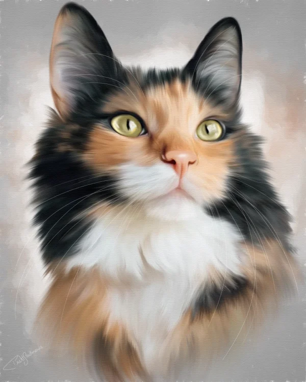 Calico Cat Digtal Portrait