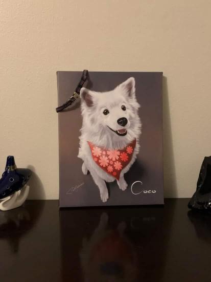 Digital Dog Portrait On Canvas